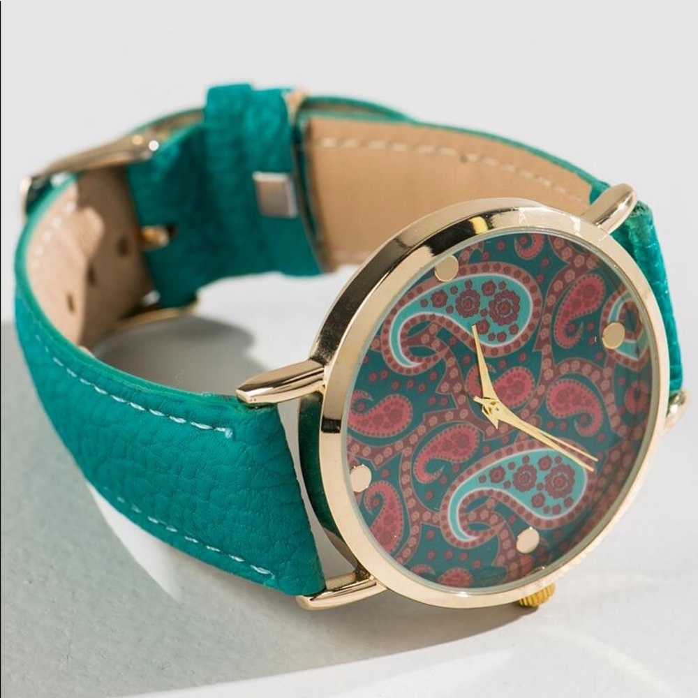 Francesca’s • Turquoise Faux Leather Watch - Picture 1 of 7